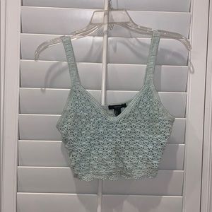 F21 Mint Crochet crop top